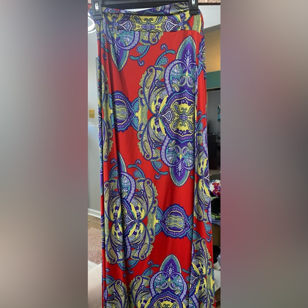 Women's Stylish Spandex Comfy Fold-Over Flare Long Maxi Skirt